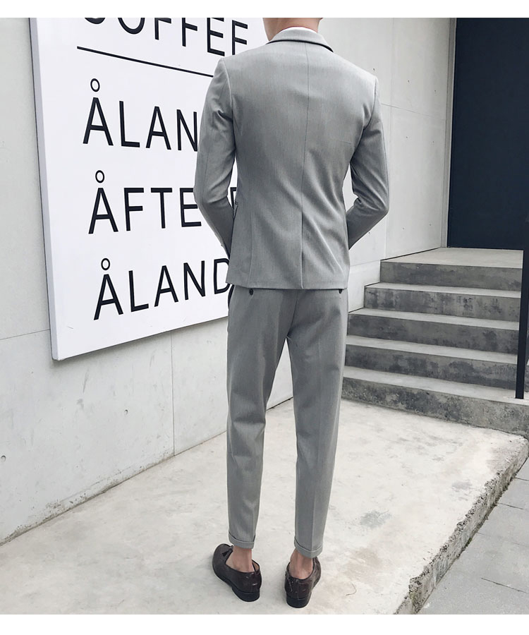 Bộ đồ vest nam phiên bản Hàn Quốc của Slim kinh doanh chuyên nghiệp ăn mặc giản dị giới trẻ Anh đồ nam đẹp 2021