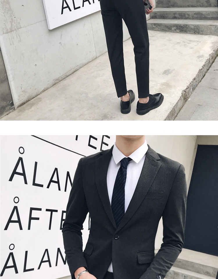 Suit nam phù hợp với giới trẻ Slim suit kinh doanh phiên bản Hàn Quốc của xu hướng giải trí kiểu Anh đẹp trai không vảy nhỏ phù hợp với nam bộ vest nam trẻ trung