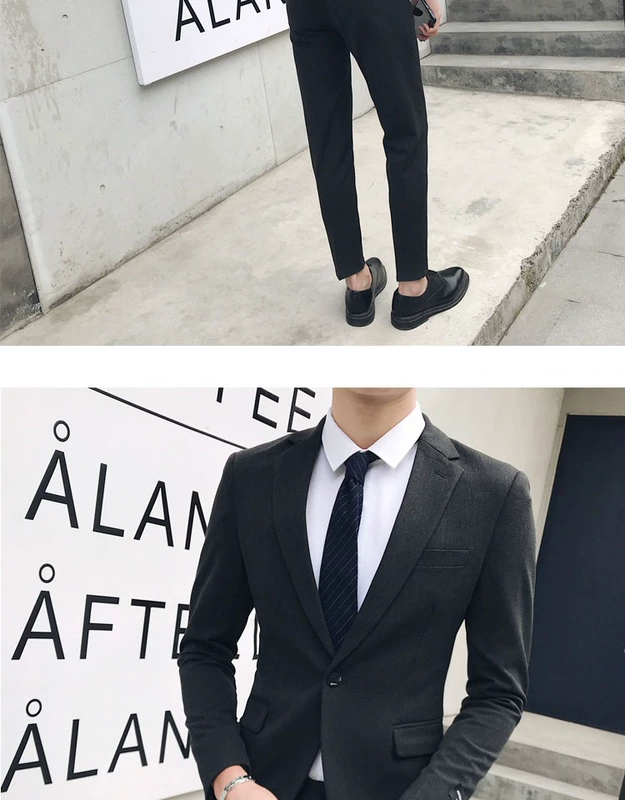 Suit nam phù hợp với giới trẻ Slim suit kinh doanh phiên bản Hàn Quốc của xu hướng giải trí kiểu Anh đẹp trai không vảy nhỏ phù hợp với nam quần dài nam