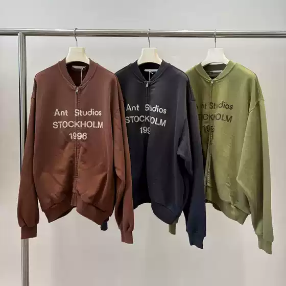 Share Favorite Trendy Brand 1996 American-Style Loose Casual Printed Washed Zipper Sweatshirt Jacket for Men and Women