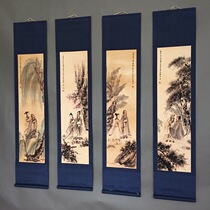 Antiques Fu Baoshi Gaoshi ladies hanging paintings calligraphy and painting nave paintings hanging paintings four screens ornaments decorative hanging paintings
