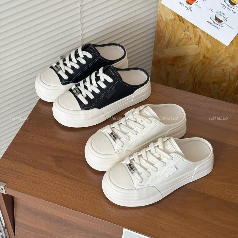 2026 New Model Monica Genuine Leather Thick-Soled White Sneakers for Women, Slip-On Casual Sneakers