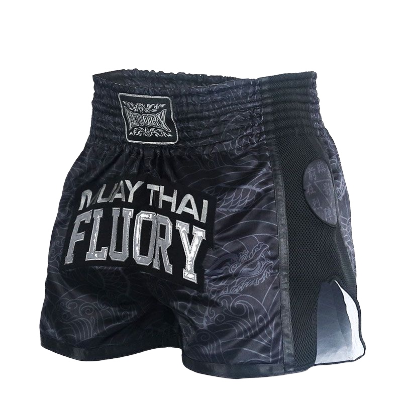 Adult Muay Thai Fighting Shorts, Breathable Mesh Fabric with Water Ripple Print, Sanda Combat Training Pants
