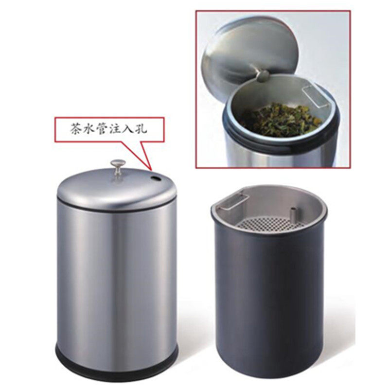 Stainless steel high-end tea ceremony dedicated drainage bucket with covered tea bucket thicker tea bucket
