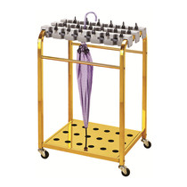 Factory Public 18 Head Square Tube Umbrella Stand Hotel Hotel Restaurant Golden Umbrella Stand Umbrella Collection Rack