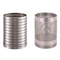 Thickened material bath round square hole trash can punching garbage can Stainless steel bathhouse bathroom leaky sanitary bucket