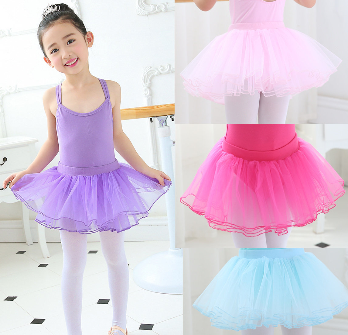 Children's Web Dance Half Dress Girl Young Child Ballet Short Dress