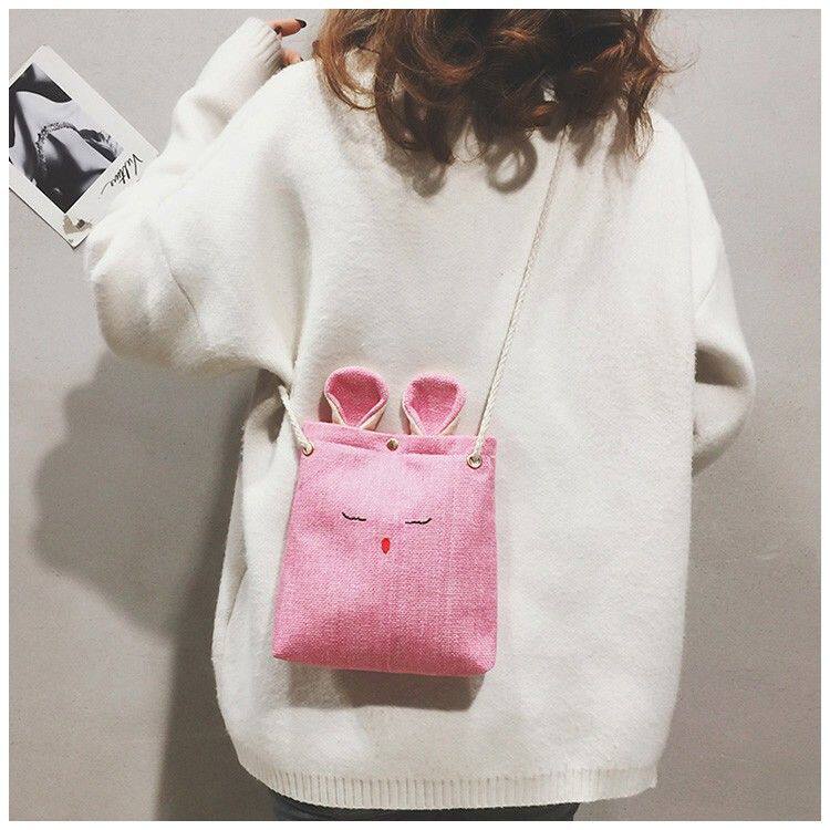 17-tone 21-tone Kalimba thumb piano bag Cute rabbit cotton linen canvas small backpack