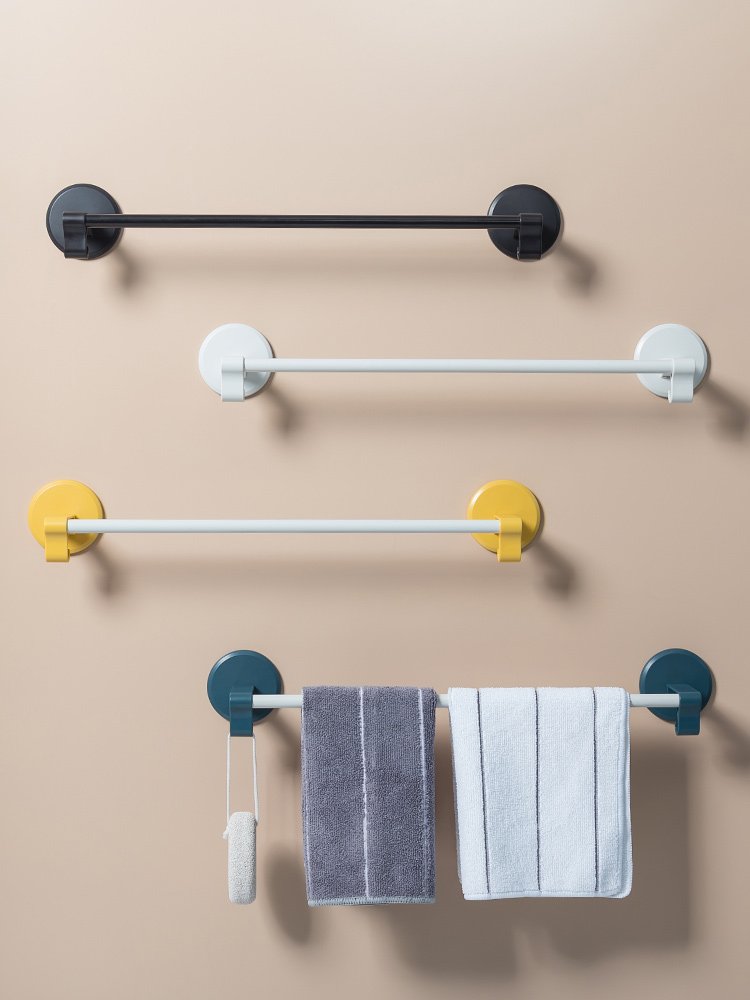 Non-perforated towel rack Powder room towel rack hook bathroom rack Single towel bar toilet wall rack