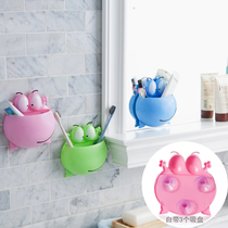 Creative frog suction disc toothbrush rack set bathroom wall-style toothpaste sorrel toothpaste brace toothbrush device wall hanging