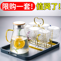 Water glass glass with water tool tea set cup suit light and luxurious home living room minimalist Nordic cool kettle cold water kettle