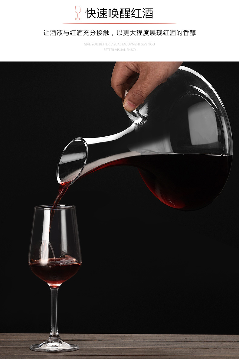 Sáng tạo không chì thủy tinh rượu vang đỏ thủy tinh đặt 6 ly cốc chân cao cup lớn decanter rượu vang nhà