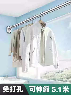 Telescopic clothesline invisible non-perforated wall-mounted artifact floor drying room drying rack pole balcony