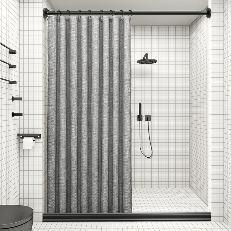 Magnetic suction shower curtain toilet bathroom curtain waterproof cloth mildew-proof shower partition water blocking set non-perforated door curtain