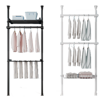Floor-to-ceiling door rear rack coat and hat partition storage metal wardrobe entrance hall hanging clothes and shoe rack integrated