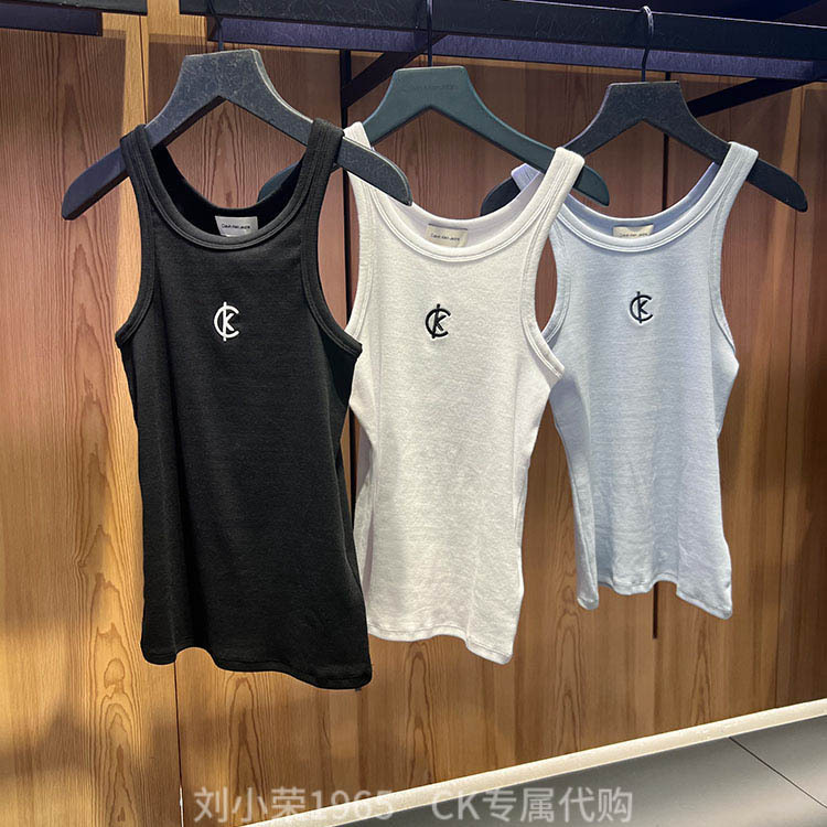 [Celebrity Style] Ck Jeans Domestic Purchasing Agent 25 Spring/Summer New Women's Stretch Vest T-Shirt 47B829G