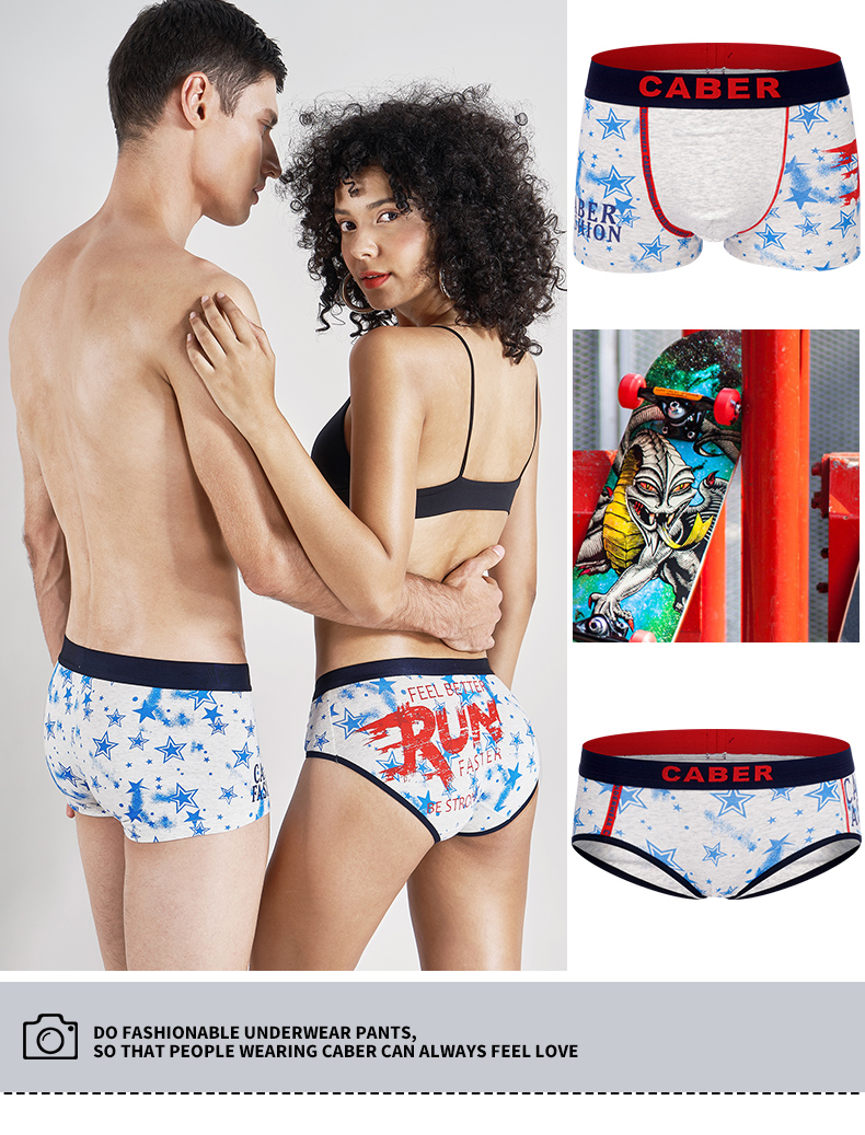 Caber / Cabali đồ lót cotton cặp đôi gợi cảm boxer nữ 2018 mùa thu đông mới đồ lót nam đồ lót đôi cotton đẹp