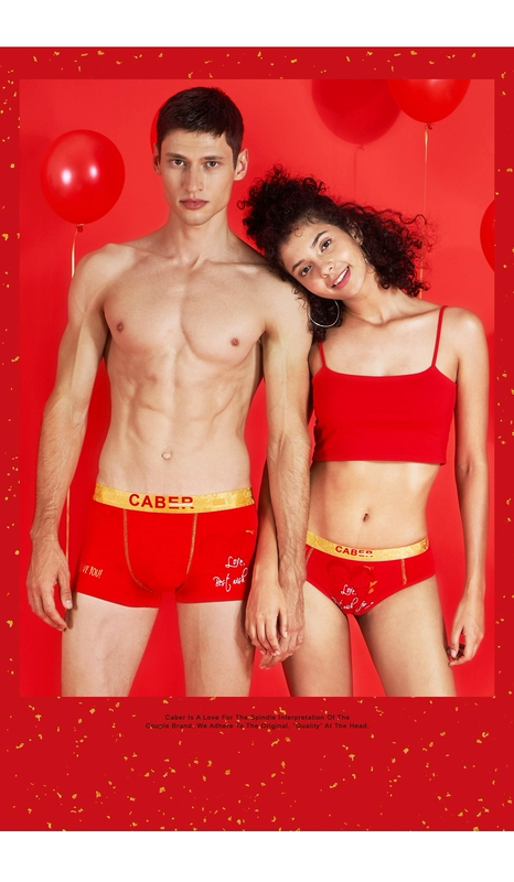 Caber / Calbury cặp đồ lót nam boxer nữ tam giác gợi cảm 2018 mới lớn màu đỏ năm sinh đồ lót