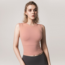 2021 new professional yoga suit running sleeveless top fitness sports training vest women wear chest pad outside summer
