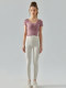 2024 New Pilates Yoga Clothing Set for Women, Sports Fitness Top, Short-Sleeved with Chest Pad, Integrated Bra-Free Design