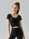2024 New Pilates Yoga Clothing Set for Women, Sports Fitness Top, Short-Sleeved with Chest Pad, Integrated Bra-Free Design