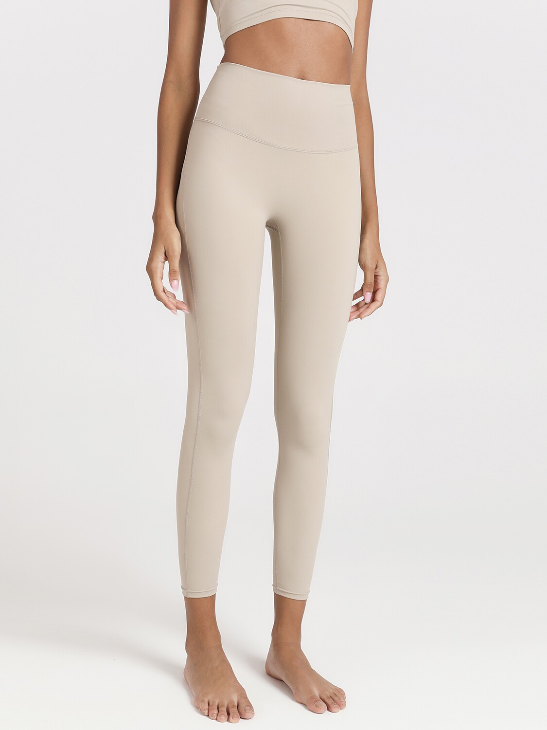 Professional nude yoga pants women wear sports high waist hip tight gym running quick-drying summer thin section transparent