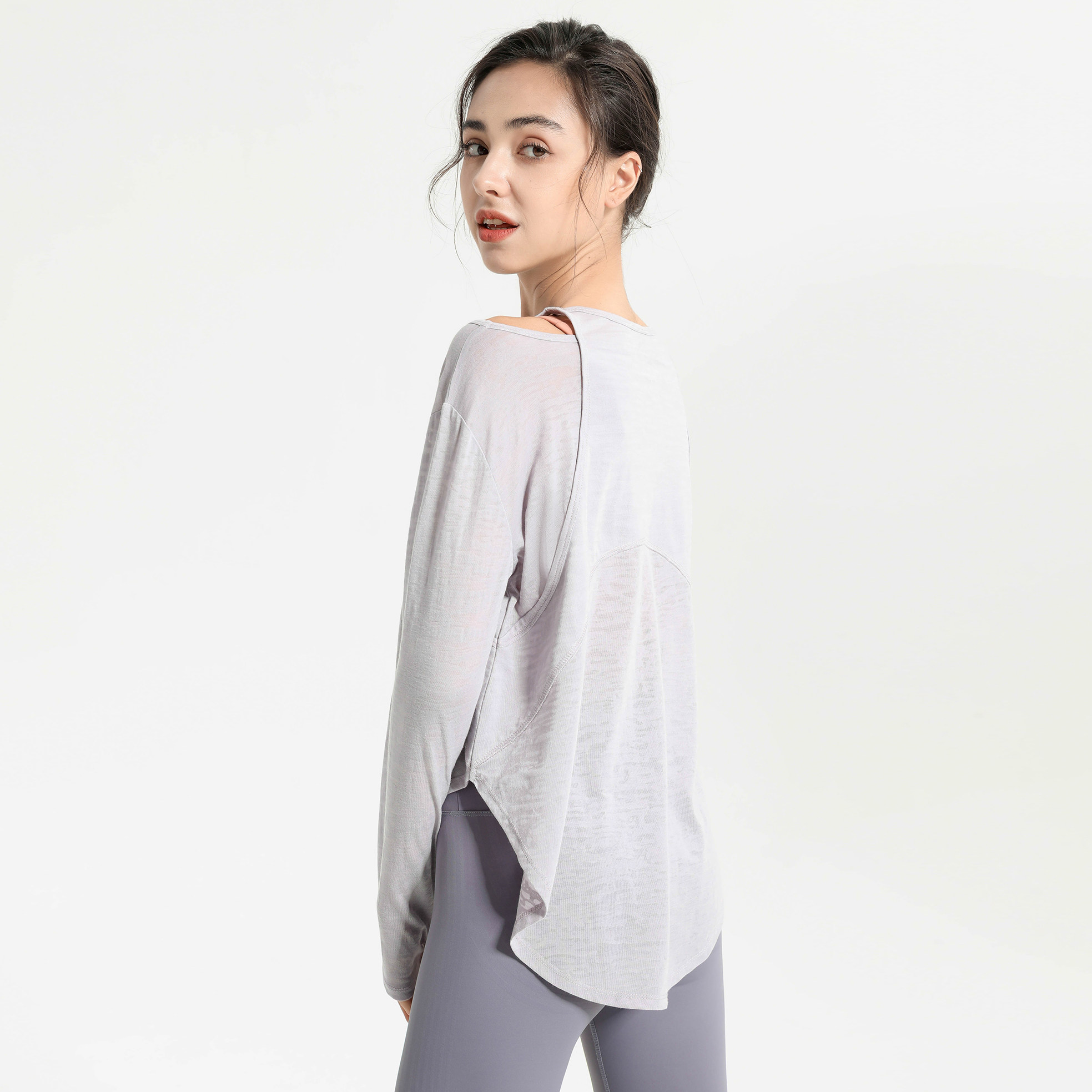 Yoga Clothes Loose Hood Puluti training suit Long sleeves Fitness Blouse Hood Hip Movement Suit Female shade Supper