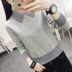 Sọc búp bê cổ áo top đáy mùa đông 2019 mới knitsweater ngắn ẩm điền của phụ nữ với cái đầu mỏng 