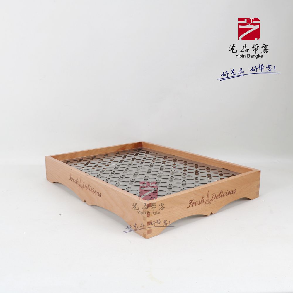 Art Pint Helper Baking Soft-mounted Display Prop Beech Wood Bread Pan Show Shelf Stainless Steel Hollowed-out