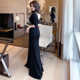 Temperament evening dress female 2022 new banquet host long section noble elegant celebrity party sexy dress