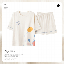 Antarctic pajamas summer sleeve 2022 new thin cute cotton cotton large cotton cotton cotton cotton cotton cotton cotton cotton cotton cotton cotton cotton suit summer