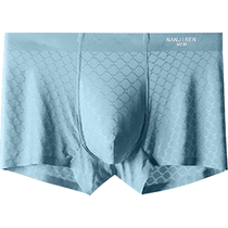 Anjiren Ice Silk Mens Underwear Boys Boxer Briefs Jacquard Seamless Summer Boxer Bottoms Lightweight and Breathable