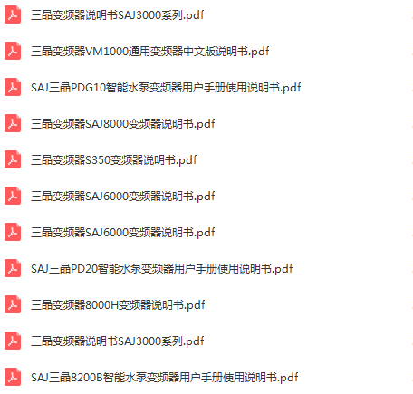 Sanjing inverter manual SAJ8000 S350 VM1000 ATV13 PDM20 8000B electronic version