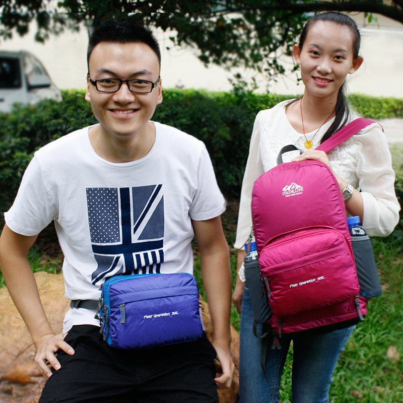 Outdoor ultra-light folding bag portable travel travel backpack hiking casual storage bag men and women hanging bag waist bag