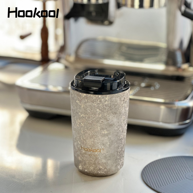 Hookool Pure Titanium Coffee Cup, Portable Water Cup, Ice-Keeping Cup, Insulated Cup, Leak-Proof Travel Cup, Portable Titanium Cup