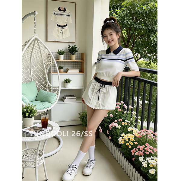 Yundoli's Summer Outfit for Petite People: a Complete Ootd Set with a Korean-Style High-End College Style Dress