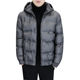 2025 Winter New Style Solid Color Hooded Short Simple Cotton Jacket for Men, Slim Fit, Thickened, Warm Cotton Coat for Young Men