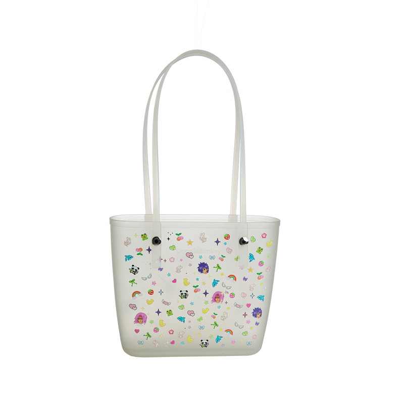 Doodledookey Original Genuine Design Emoji Spoof Transparent Large-Capacity Tote Bag Shoulder Bag