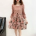 Ladies plus size quần áo phụ nữ mùa thu 2021 new heavy craft thêu lưới váy rời Hàn Quốc 96841 - váy đầm váy đầm