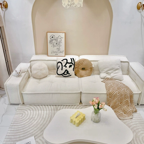 Дизайнерский диван, кремовая ткань, ретро вилла, тост