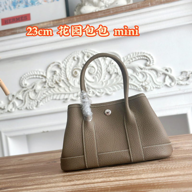 23 Mini Small Garden Bag H Handmade Wax Thread Ntogo Cowhide Tote Shopping Bag Mini Genuine Leather Bag for Women