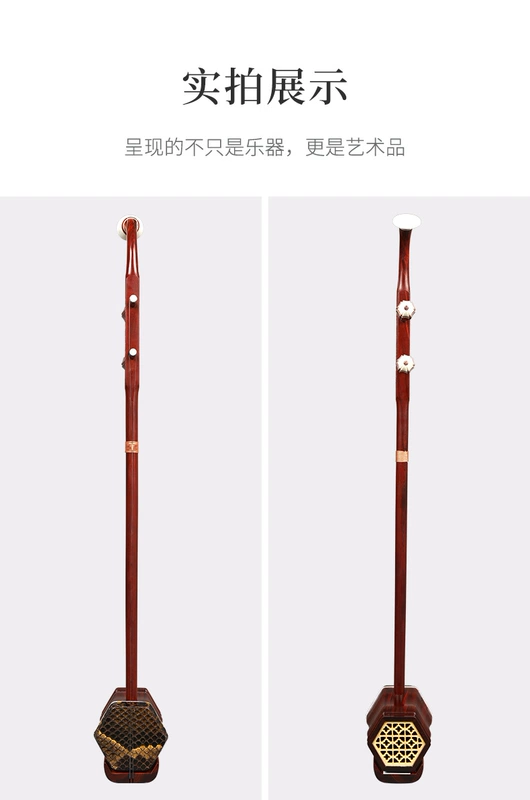 Lehai erhu leaflet rosewood erhu nhạc cụ người mới bắt đầu kiểm tra chơi Ivorian rosewood 7211TF - Nhạc cụ dân tộc