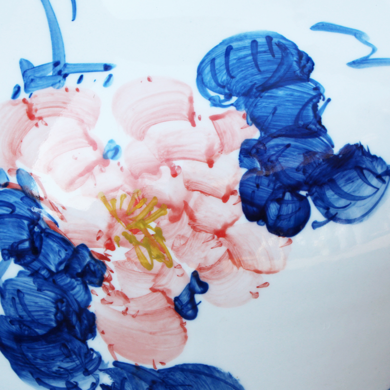 Jingdezhen ceramics hand - made porcelain youligong peony riches and honour of large vase palace hall decoration furnishing articles