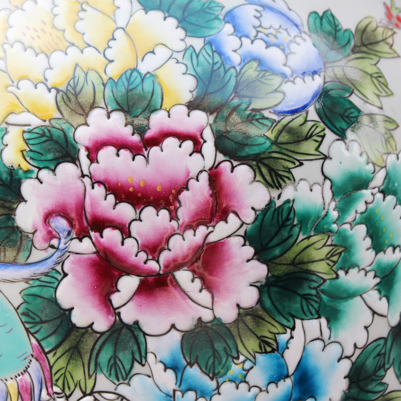 Jingdezhen ceramics hand - made pastel phoenix or sound of large vases, classical Chinese style living room home decoration