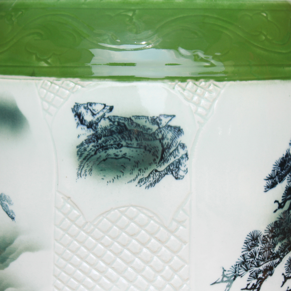 Jingdezhen blue and white landscape jin was the French ceramics vase classical Chinese style lobby sitting room adornment