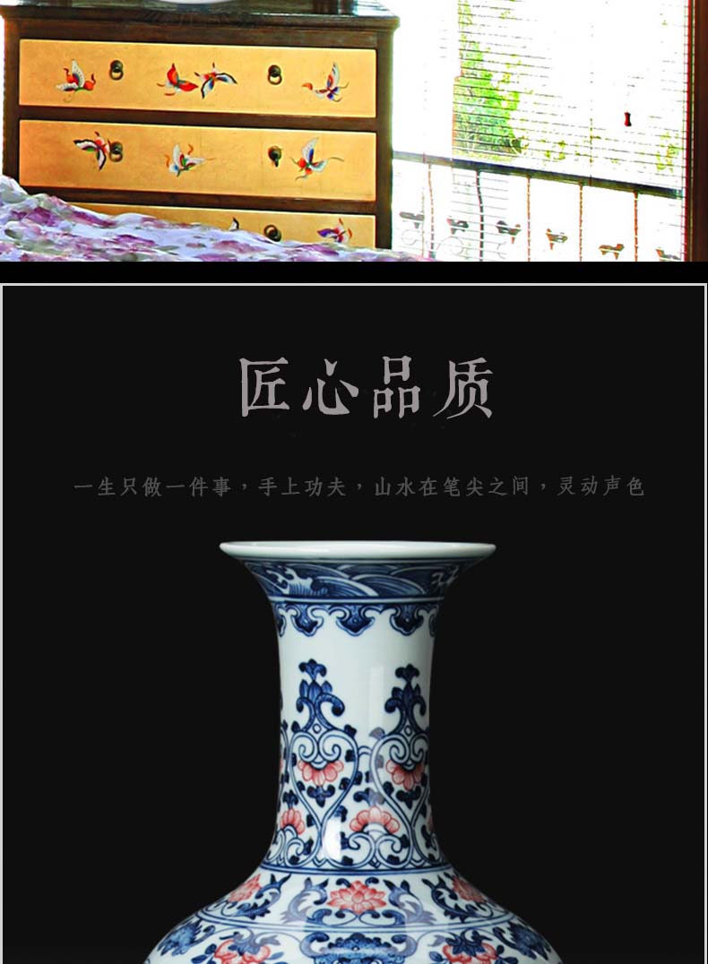 Jingdezhen ceramics vase full hand - made porcelain youligong tangled branches of the reward bottle contracted and I household adornment