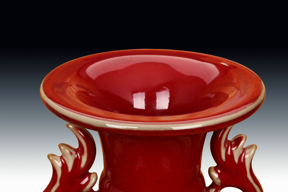 Jingdezhen ceramic vase archaize of jun porcelain up Chinese flowering crabapple red ssangyong ear okho spring vase home furnishing articles