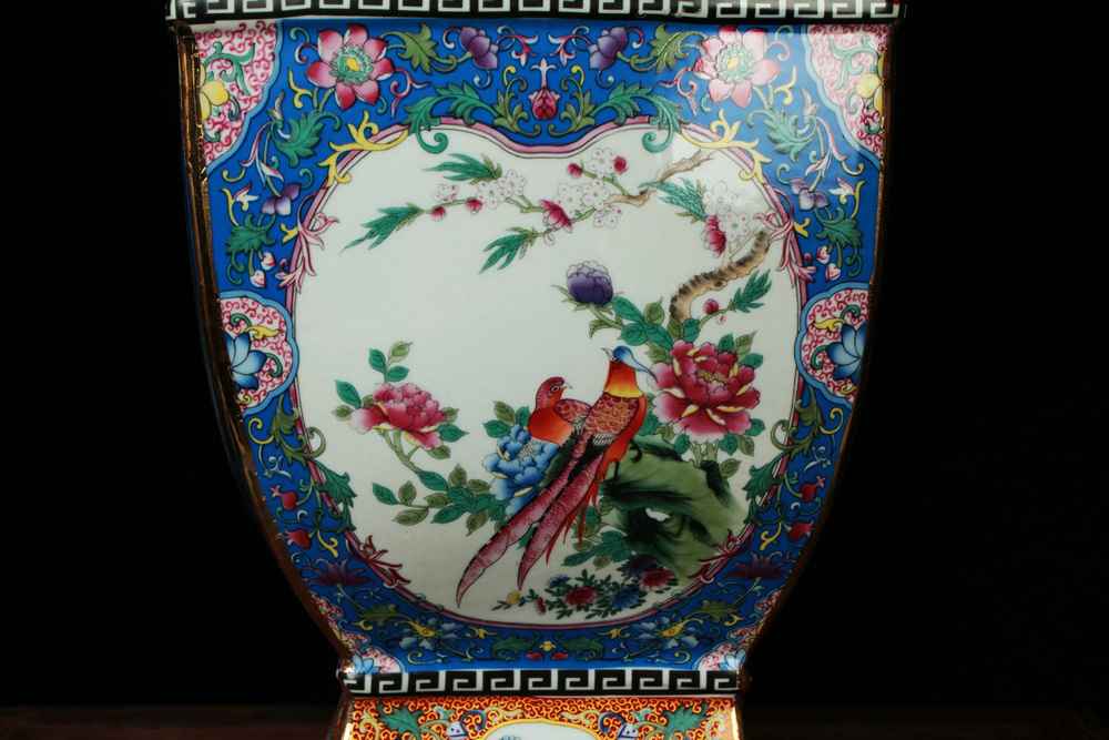 Jingdezhen ceramics vase archaize principal colored enamel open the world flower vase decoration classic quartet furnishing articles