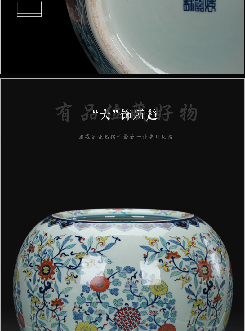 Jingdezhen high - end antique hand - made ceramics bucket colors apple pot vase collection decoration handicraft furnishing articles