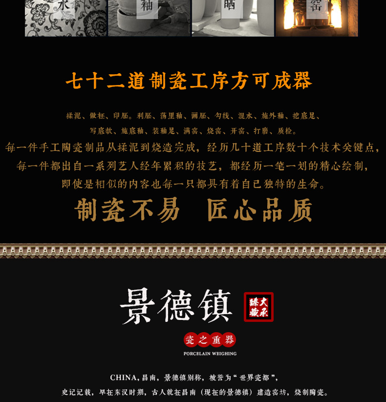 Jingdezhen ceramics vase furnishing articles collection process royal blue enamel tie up branches of the sitting room is the study of Chinese style household furnishing articles